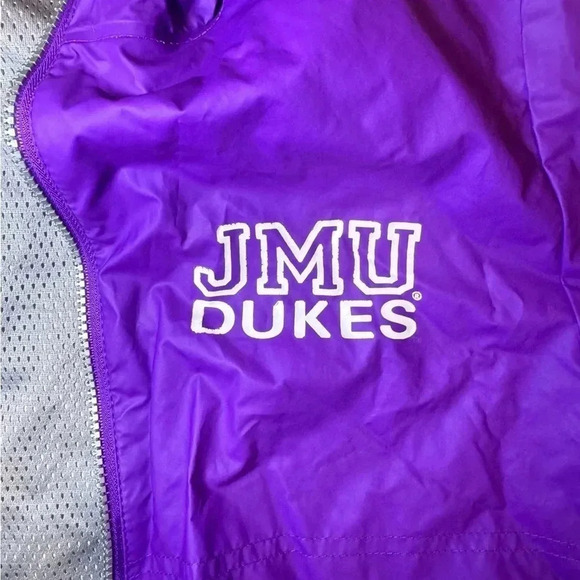 JMU Vintage Purple Full Zip Rain Jacket James Madison University Football Coat - Picture 10 of 15